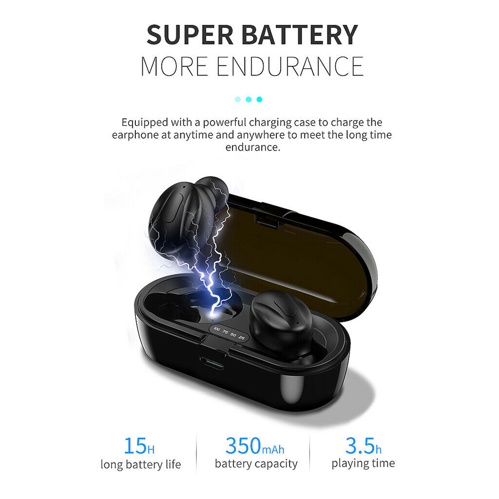 Sports Stereo  5.0 TWS Earphone Headphone Power Display With Mic