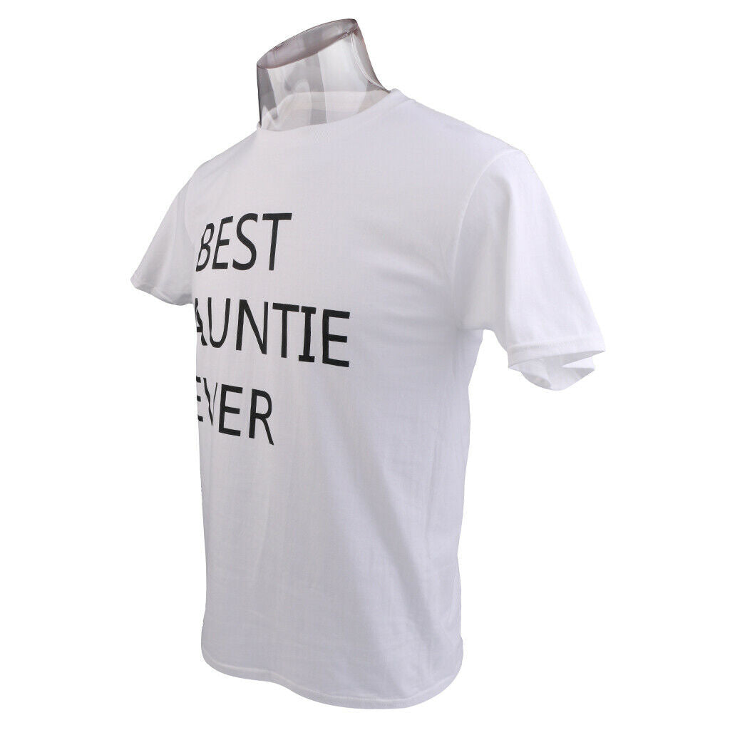 Women's Best Auntie Ever T-shirt Aunt Tshirt Birthday Gift for Aunts M White