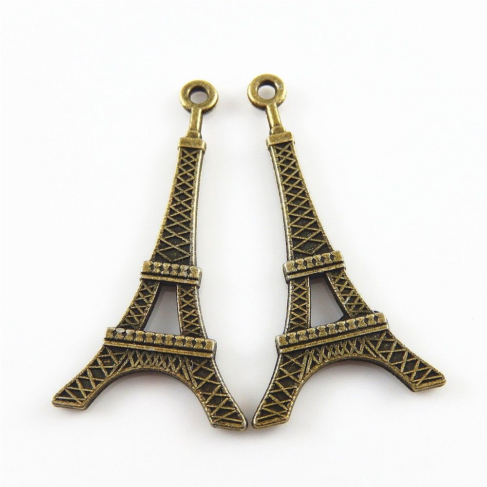 20 pcs Antiqued Bronze Alloy Charm Eiffel Tower For Pendant Dangle DIY 34*20*2mm
