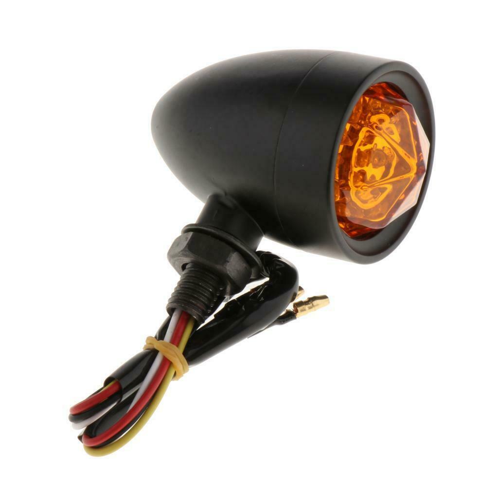 1 Pair Motorcycle Amber Turn Signals Indicator Lights High Quality Black