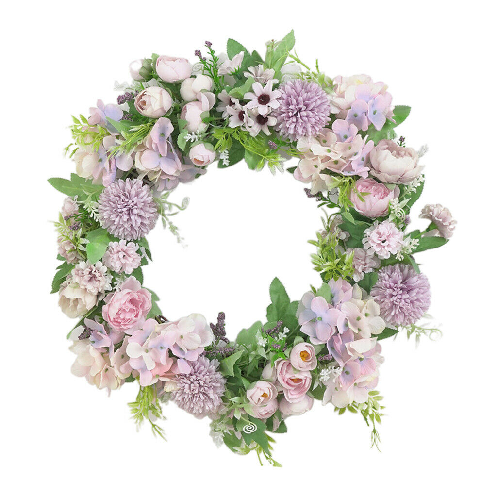 2PC Artificial Wreath 16inch Garland Door Farmhouse Showcase Wedding Decor