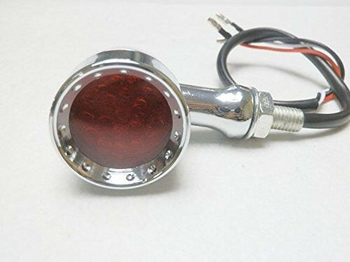 2pcs Red LED Chrome Housing Stop Brake/Running Turn Signal Tail Light Motorcycle