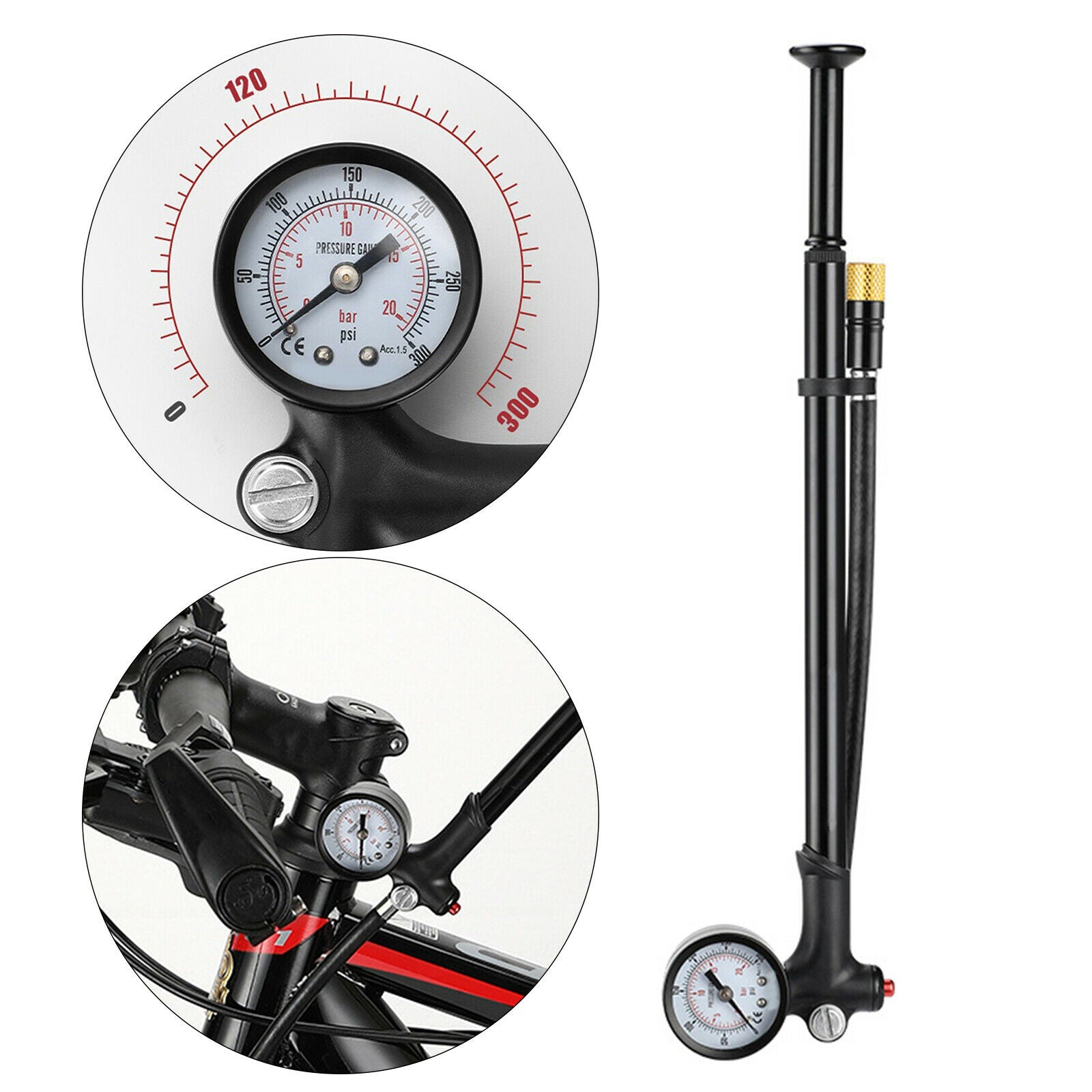 High Pressure Shock Pump 120PSI Shock & Air Bleed Button for Shock Absorbers