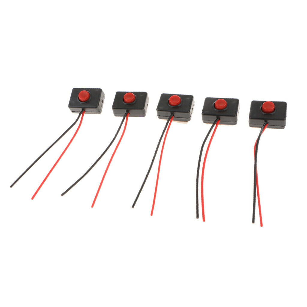 5 Pieces Car Truck ATV Bus Motorcycle Horn SPST Momentary Wired Push Button