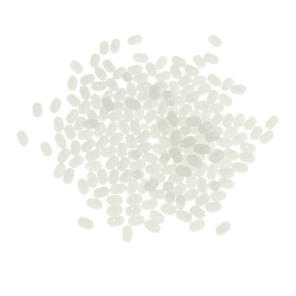 200pcs Transparent Oval Fishing Beads Fishing Stop Beads Fishing Hard Lures