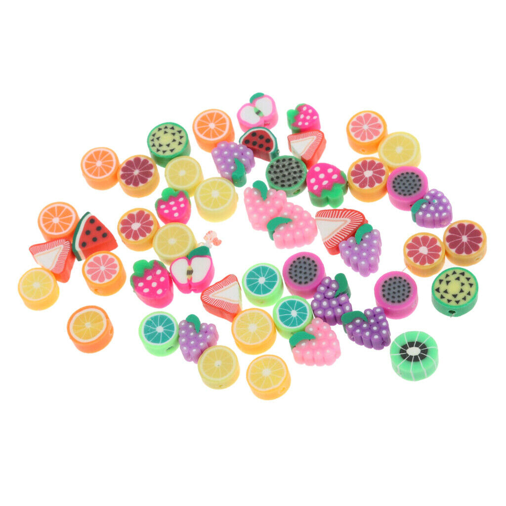 50Pcs Polymer Clay Beads Crafts Artificial Flatback Button Scrapbooking