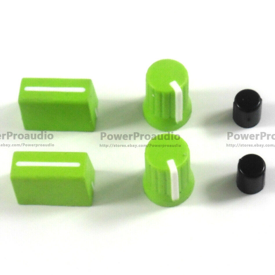 10PCS Rotary Knob+10PCS Fader Cap For Rane Mixer TTM 57 61 62 64 68(Dark Green)
