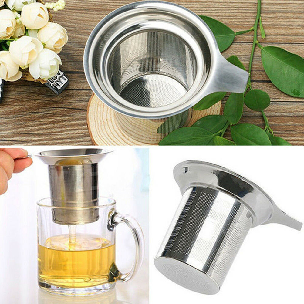 Stainless Steel Filter Loose Leaf Tea Herb Infuser Basket Strainer for Cups ADD