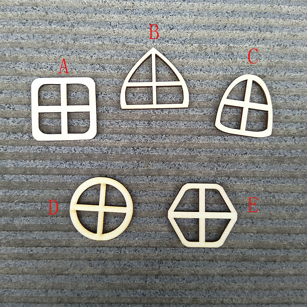 Set of 20pcs Natural Wooden Fairy Windows DIY Craft Scrapbook Decoration