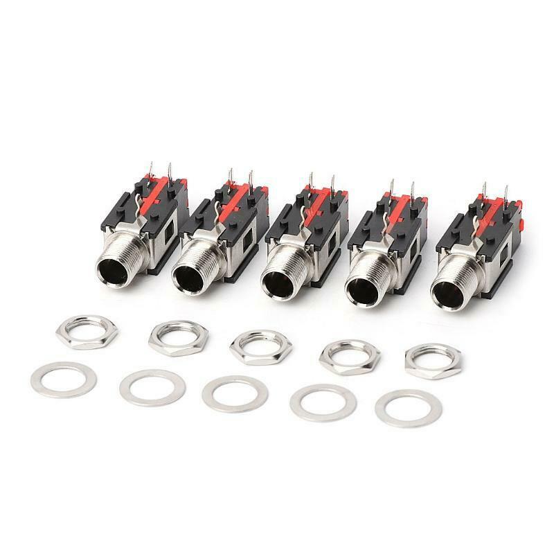 5PCS 6.35mm 1/4 2Pin Female Audio Stereo Phone Jack Headphone Socket  Connector