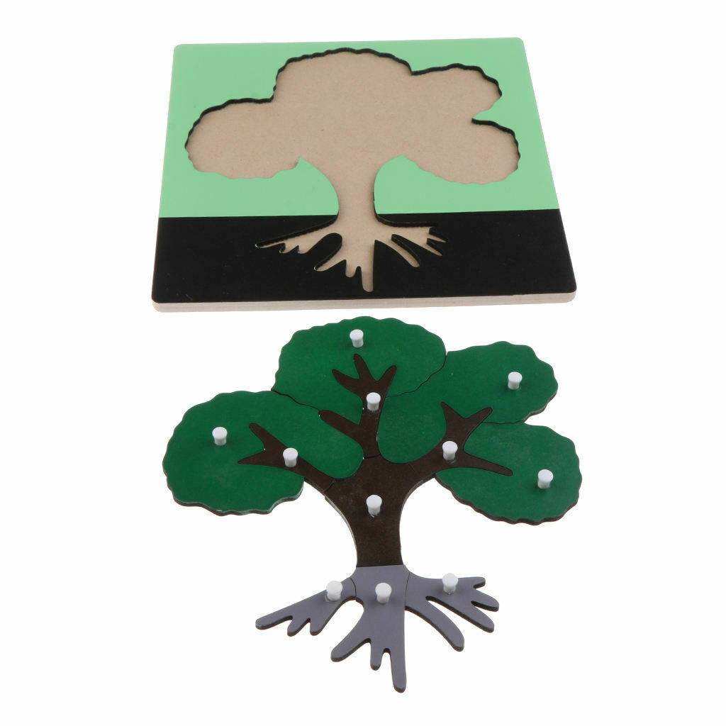 Puzzle Jigsaw Tree Plant Educational Panel Developmental Color Learning