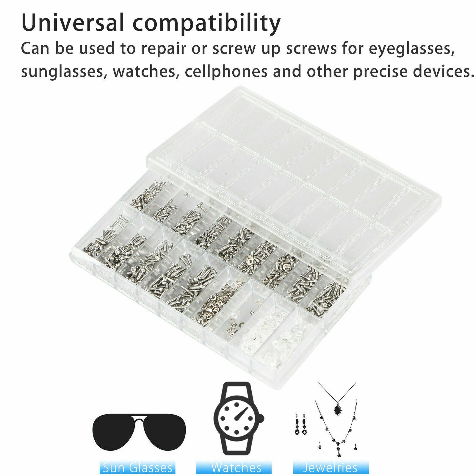 1000Pcs Micro Eyeglass Sunglass Spectacles Tiny Watch Repair Tool Screws Kit