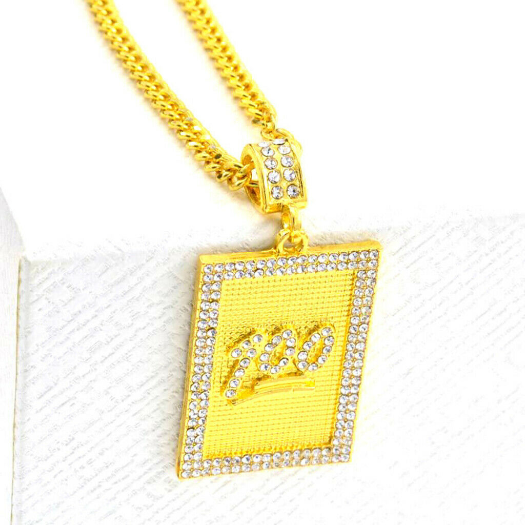 Fashion Hip Hop Crystal Score 100 Rectangle Pendant Necklace Jewelry Women