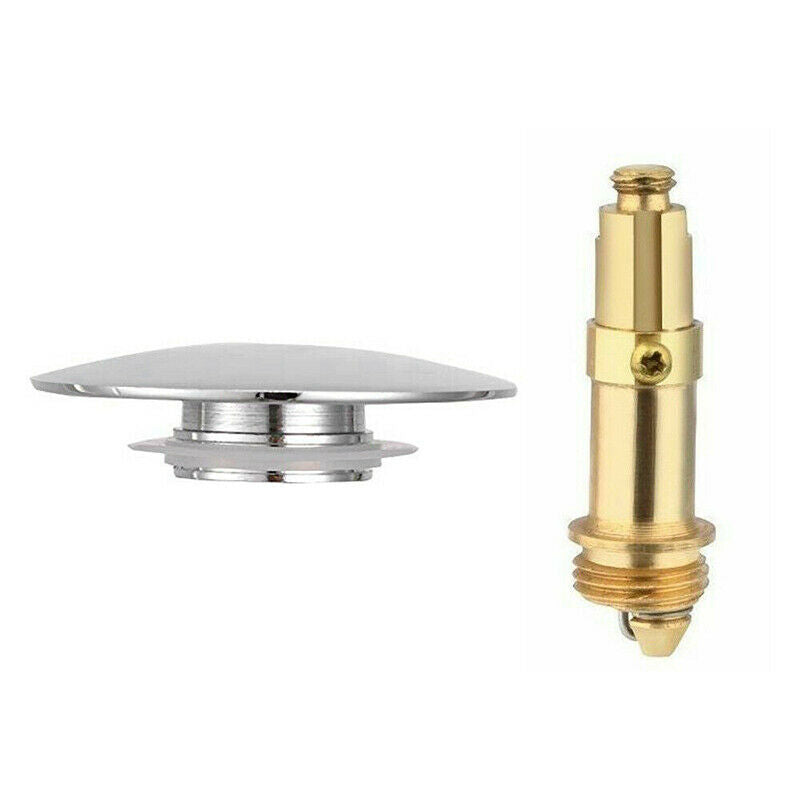 Bathroom Chrome Easy Pop-Up Basin Waste Sink Push Button Click Clack Plug Kit HN