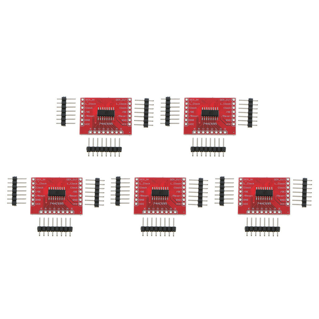 5X 74HC595 Shift Module PCB Circuit IC Chip for Arduino 0.1" Spaced Headers