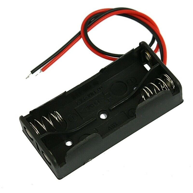 Black Plastic Battery Case Holder Wire 2 x 1.5V AAA U1L4L4