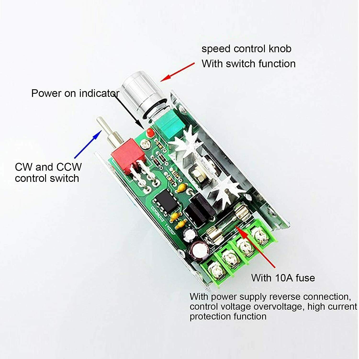 Reversible PWM Reversing Control Switch 12/24V 40V DC Motor Speed Controller