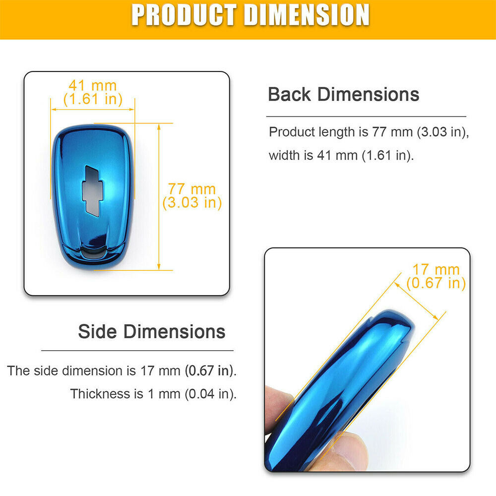 Blue TPU Car Remote Key Case Cover For Chevrolet Cruze/Malibu/Camaro/Blazer/Trax