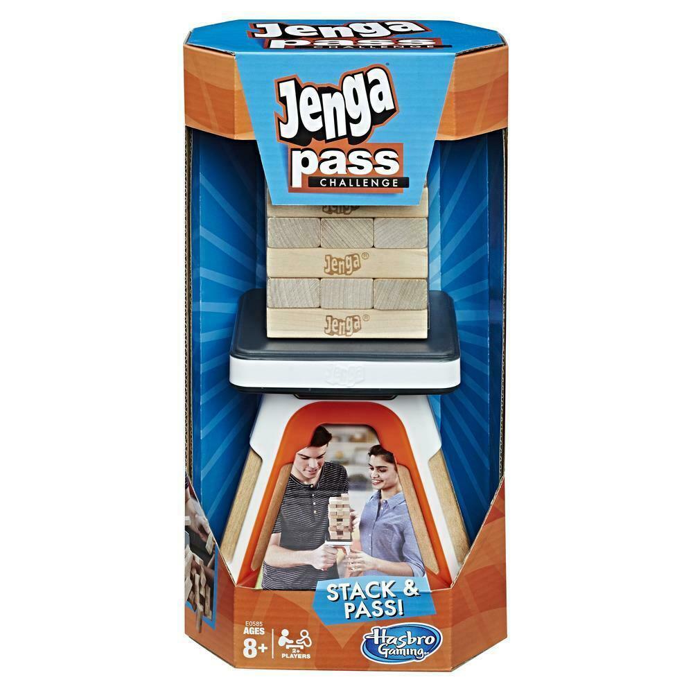 Hasbro Jenga Pass Challenge Party Game Stacking & Pass Family Fun Ages 8+