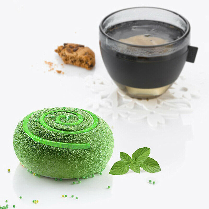 Soap Mould Round Whirlpool Silicone Rubber 6 Cavities Mousse Cake Baking MolBDA