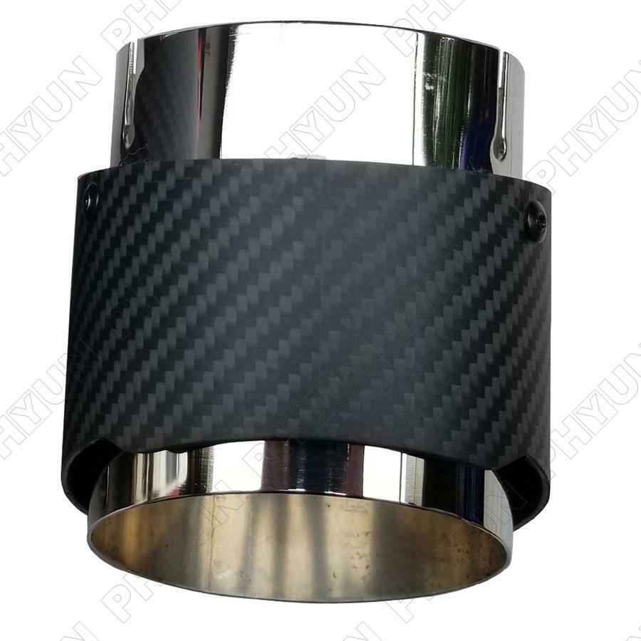 For BMW X5 F15 E70 X6 F16 Exhaust Tip Muffler Pipe Matte Carbon Fiber 86mm Inlet