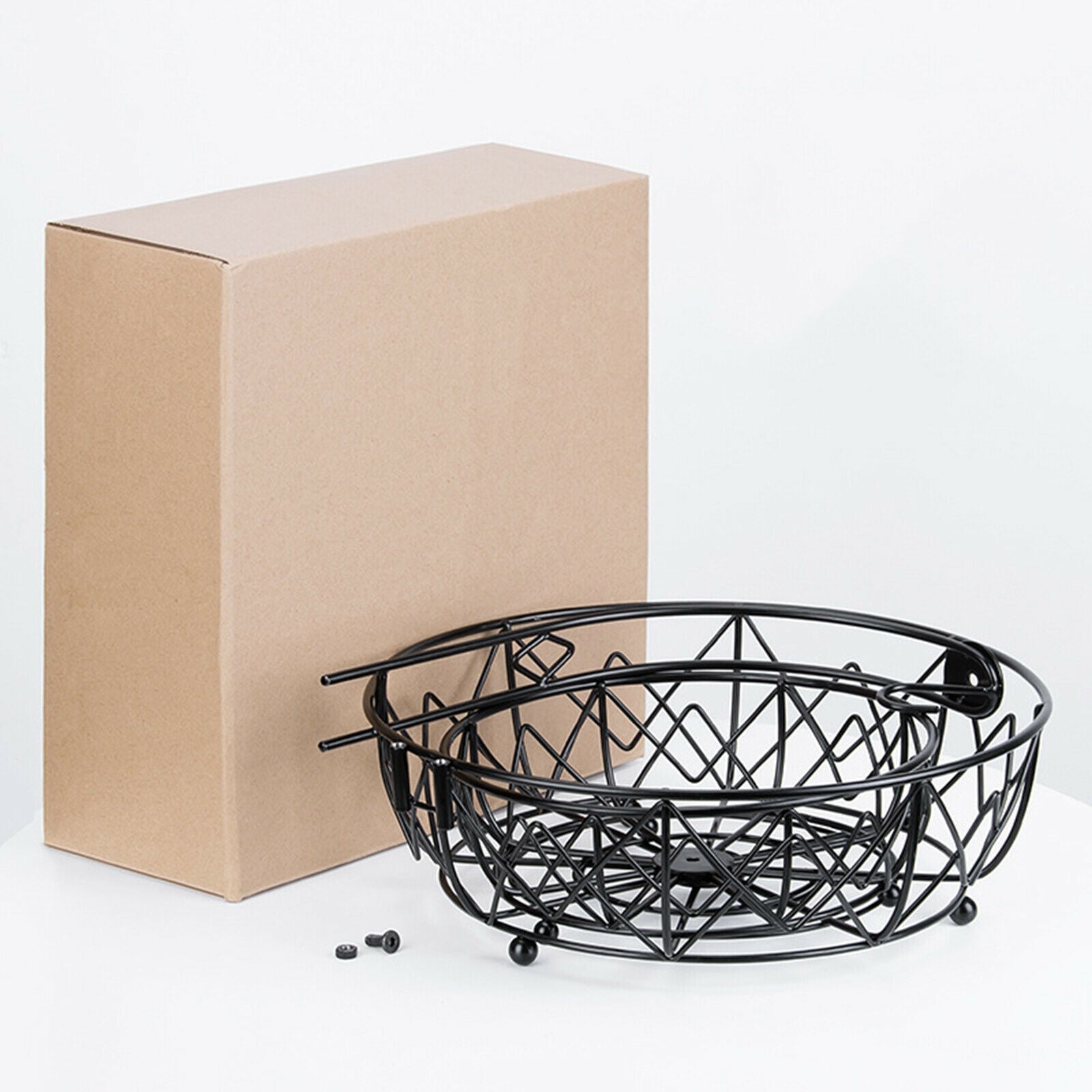 2 Tier Iron Countertop Fruit Basket for Kitchen Restaurant Fruit Organizer
