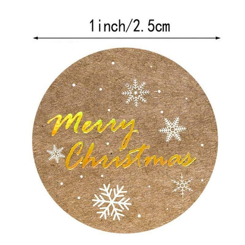 500pcs Round Merry Christmas Thank You Stickers Gift Package Seal Labels Decor