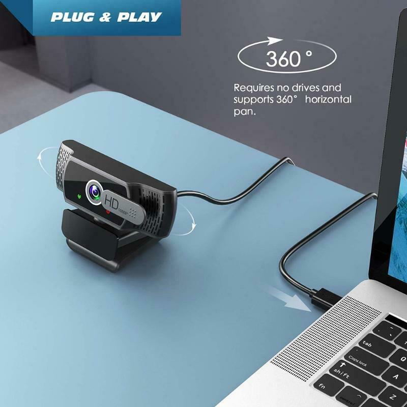 1080P Webcam Computer PC Web Camera Light Correction Wide Angle with Microphone