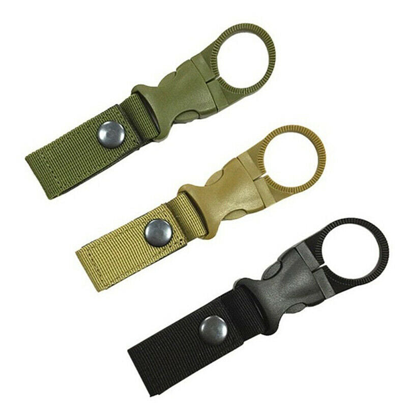 Nylon Webbing Water Bottle Carabiner Belt Outdoor Buckle Hook Holder Tool.l8
