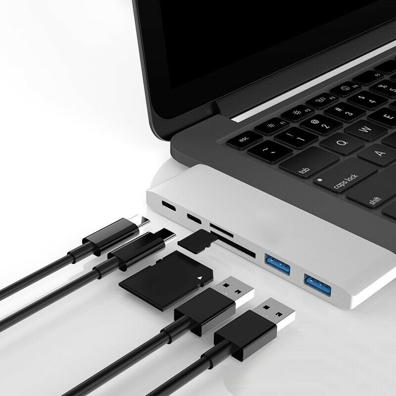 2X(Dual Type-C USB for MacBook Pro Laptop Docking Stations to MI TF SD CardV9V1)