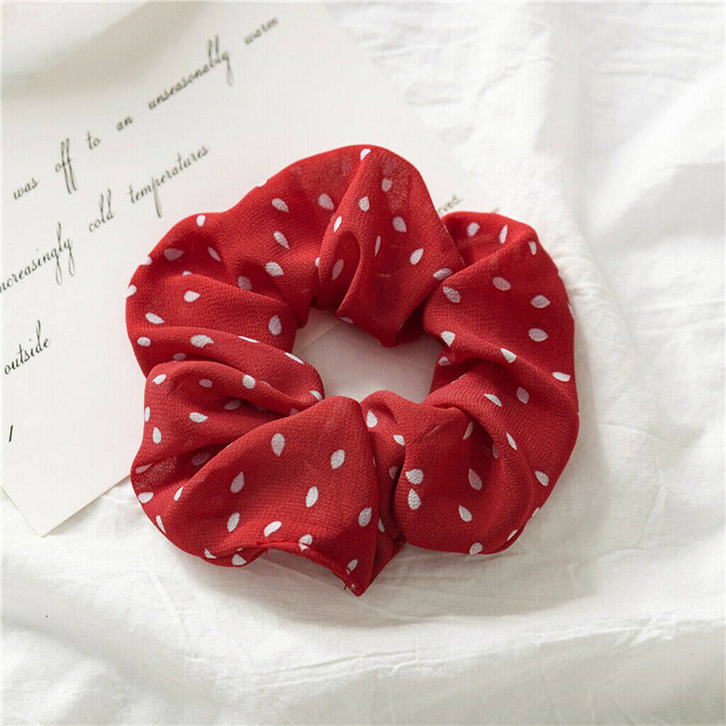 7pack Girls Dot Scrunchies Colorful Stretchy Hair Rope Ties Hair Accessories