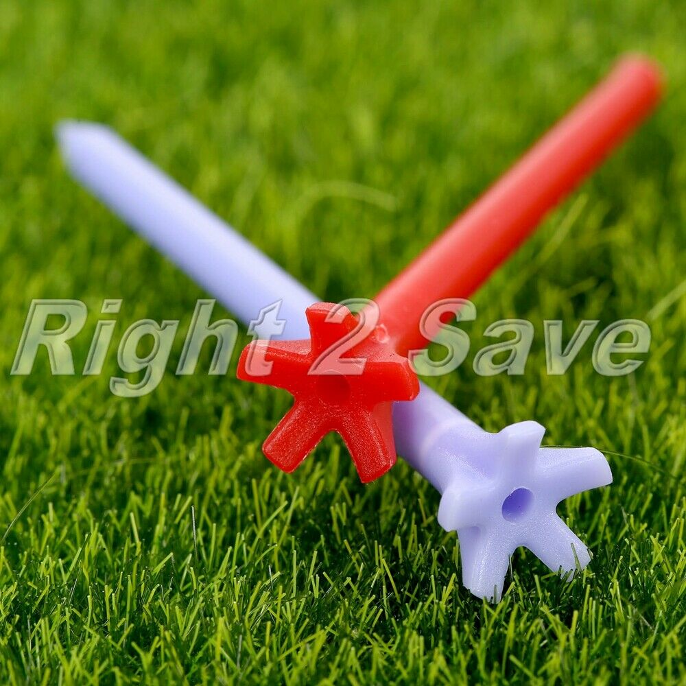 100Pcs 70mm Zero Friction 5 Prong Assorted Color Plastic Golf Tees Tool Practice