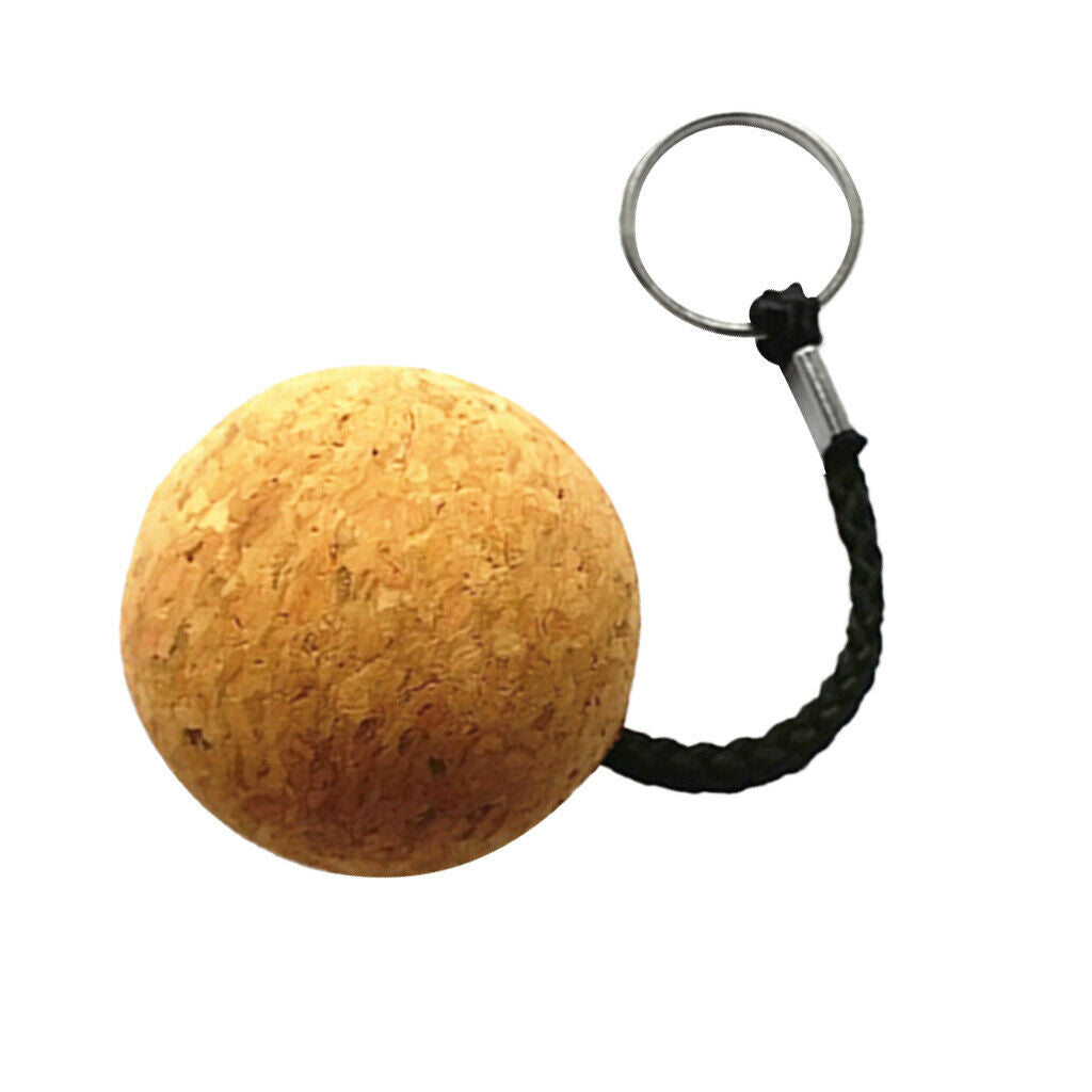 Floating Cork Keyring with Wooden Ball, Floatable Water Buoyant Key Ring, Marine