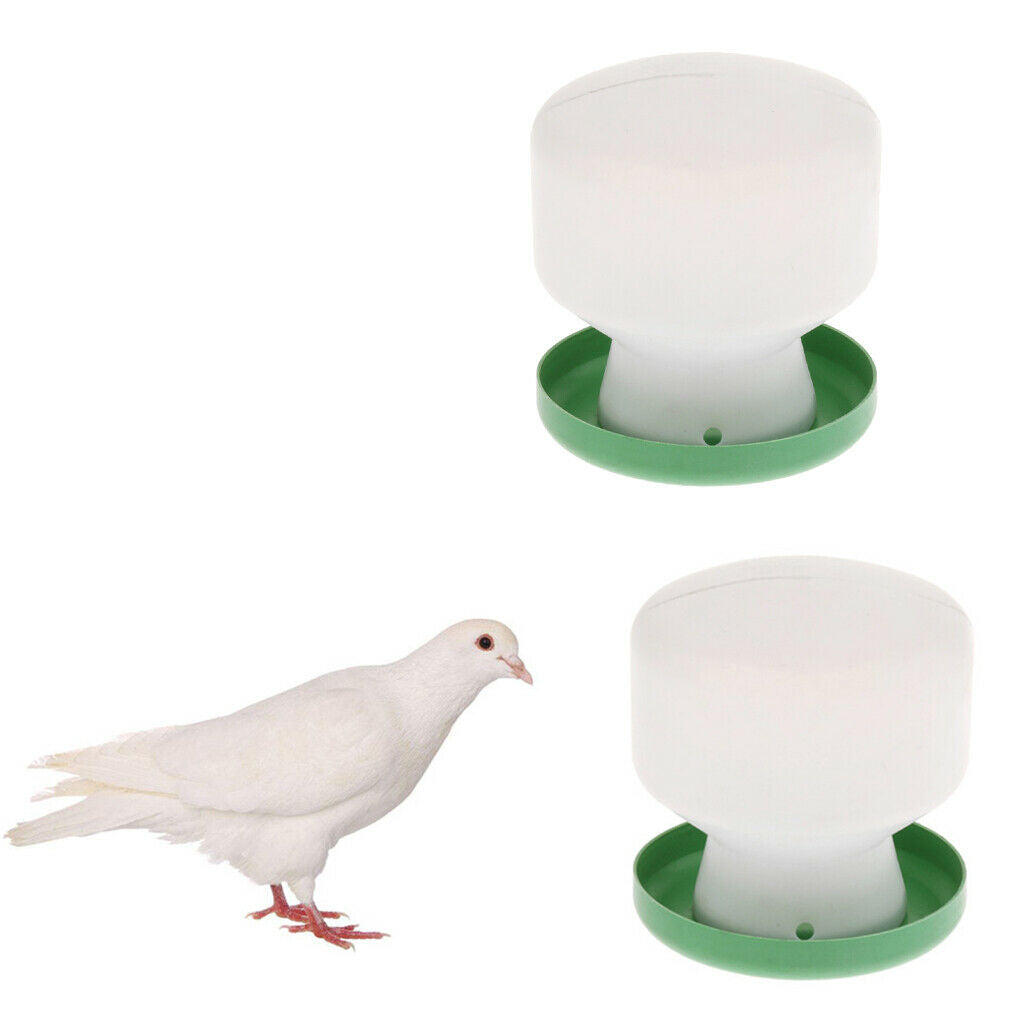 2Pcs Bird Canary Water Drinker Feeder Pigeon Plastic Pot Dispenser Container