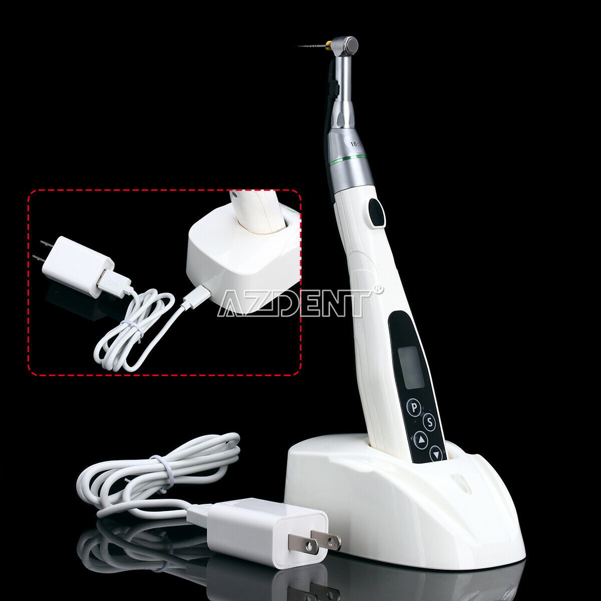 Dental Mini Endo Motor LED Wireless 16:1 Reduction Contra Angle Reciprocating