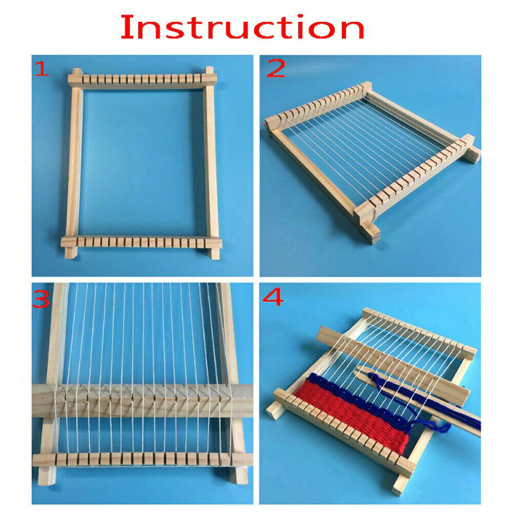 DIY Traditional Wooden Weaving Loom Craft Yarn Hand Knitting Machine Kids Gifts