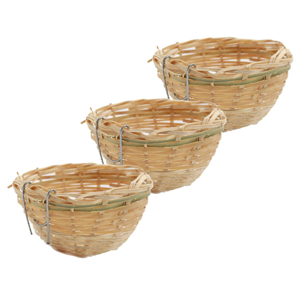 3 pieces natural bamboo bird nest, great for wedding favors,
