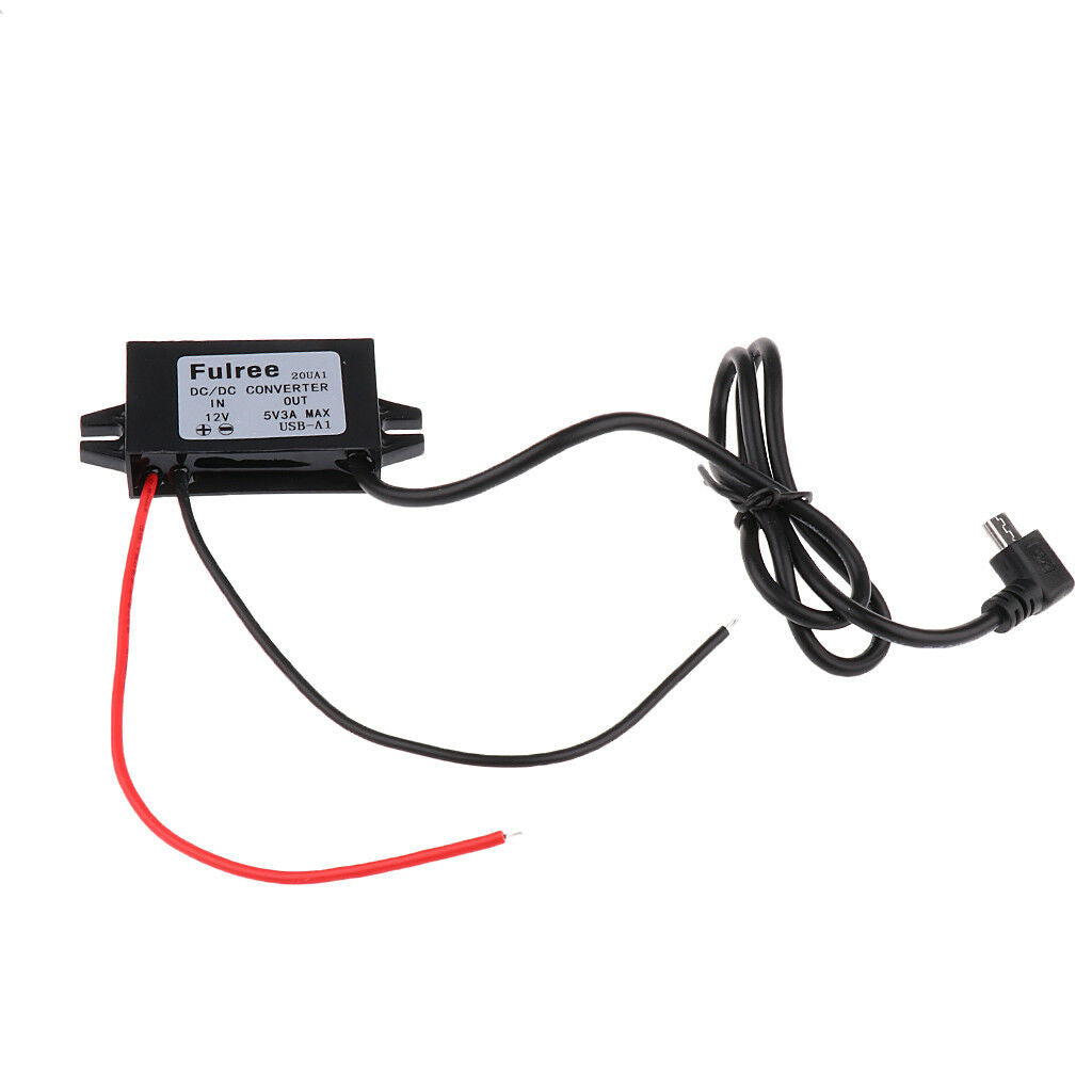 DC 12V to 5V Converter Power Inverter Right Angle Micro USB Charger Cable