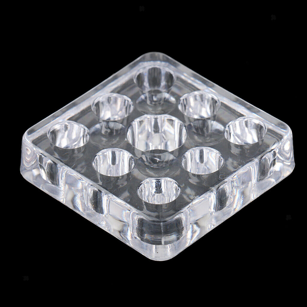 2x Clear Square Design  Cup Holder Tray - 9 Holes