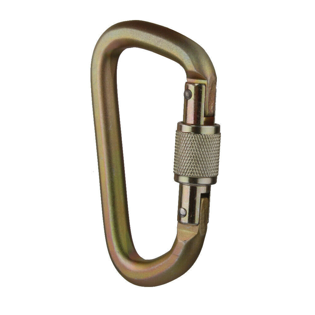 40KN D Ring   Carabiner Screw Locking for Rock Climbing Moutaineering