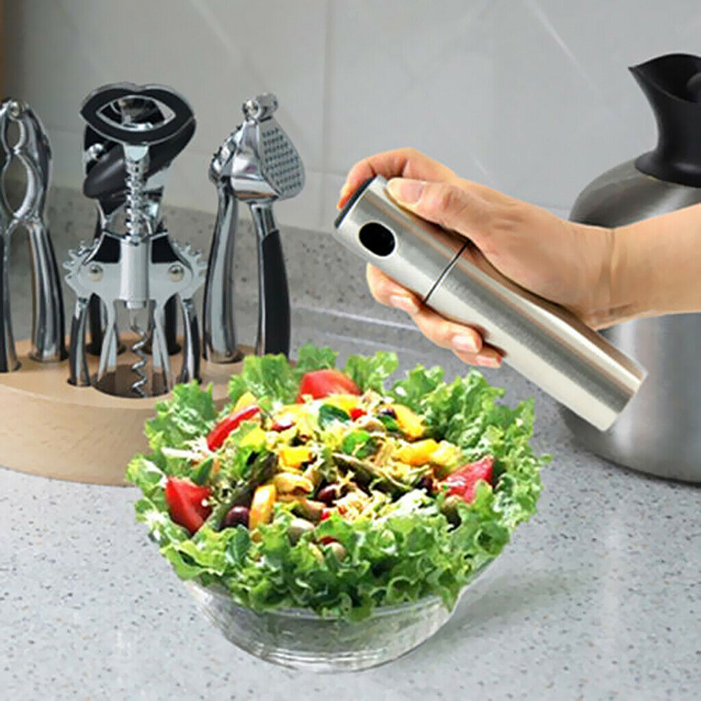 Stainless Steel Olive Oil Pump Spray Bottle Sprayer Vinegar Salad Dressing