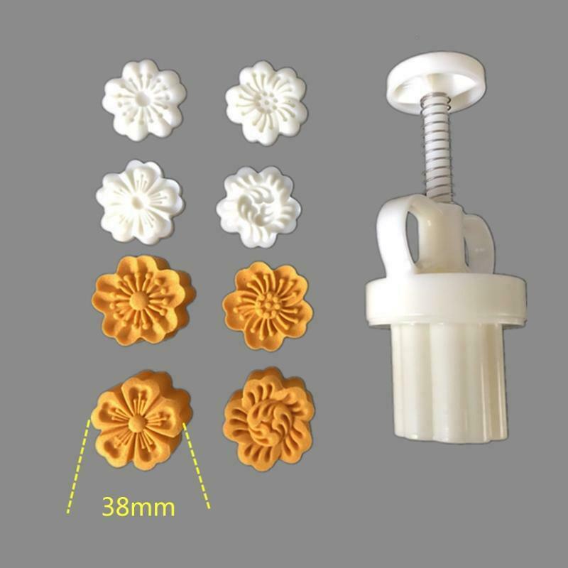 Mooncake Mold 25g Cherry Blossoms Stamp Cake Cookie Mould Cutter Hand Pressure