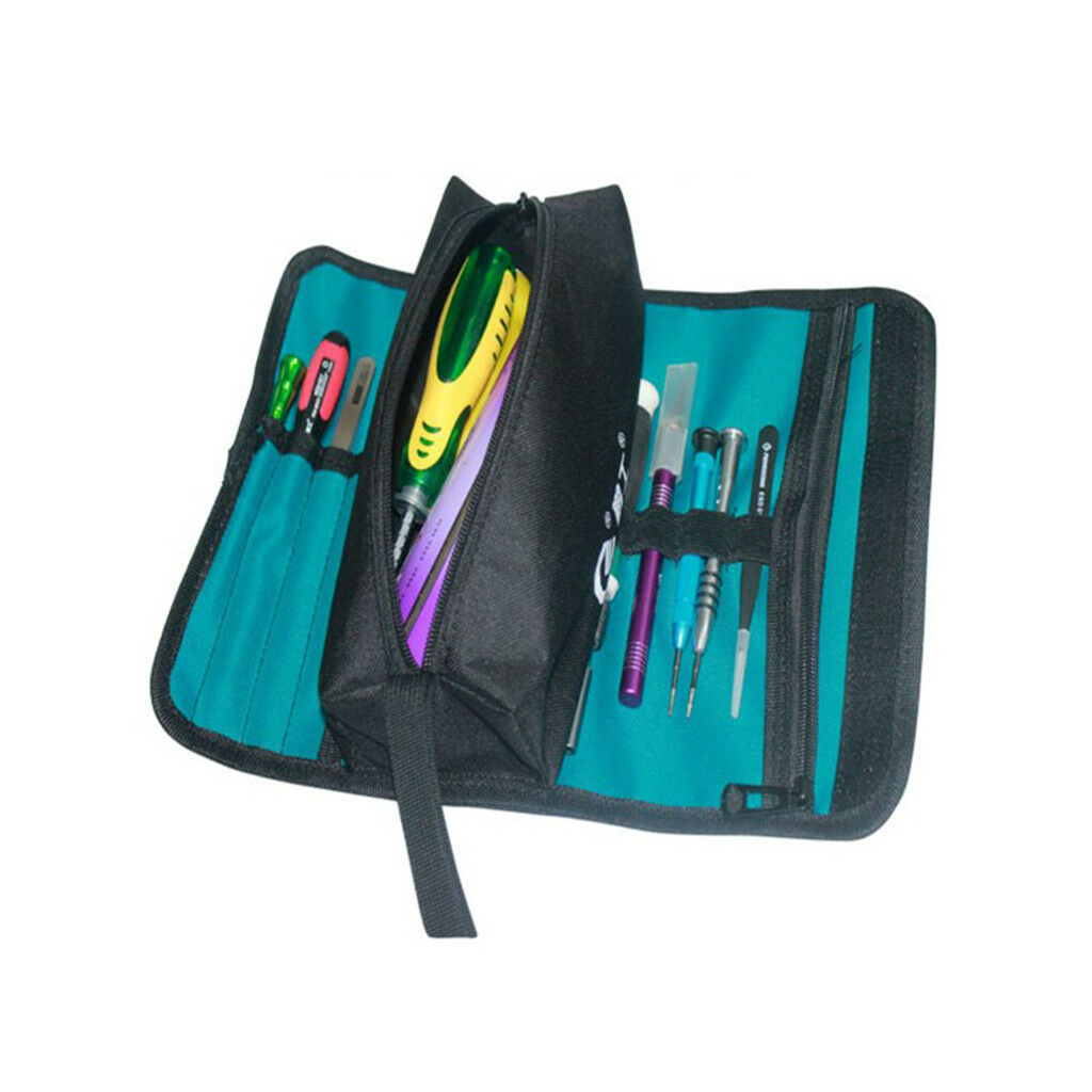 Waterproof Oxford Fabric Bag Electrician Roll Up Repairing Tool BagS Blue