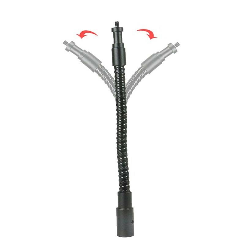 27cm Flexible Metal Tube 1/4" Adapter Screw Light Stand Extension Arm TripodBDA