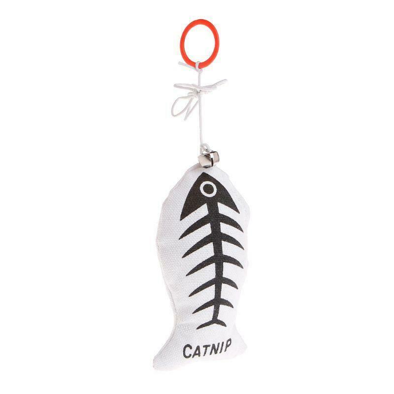 Cat Toys Canvas Fish Catnip Interactive Play Funny Hanging Ring Kitten Stuffed