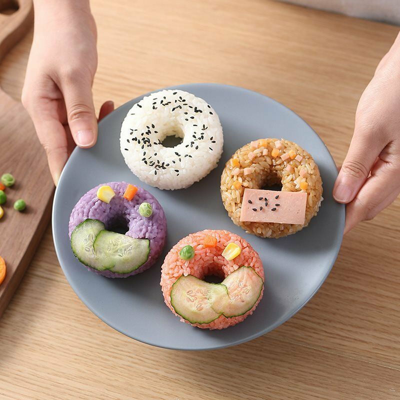 1x Donut Shape Onigiri Shape Plastic Non-Stick Sushi Maker Set DIY Kitche.l8
