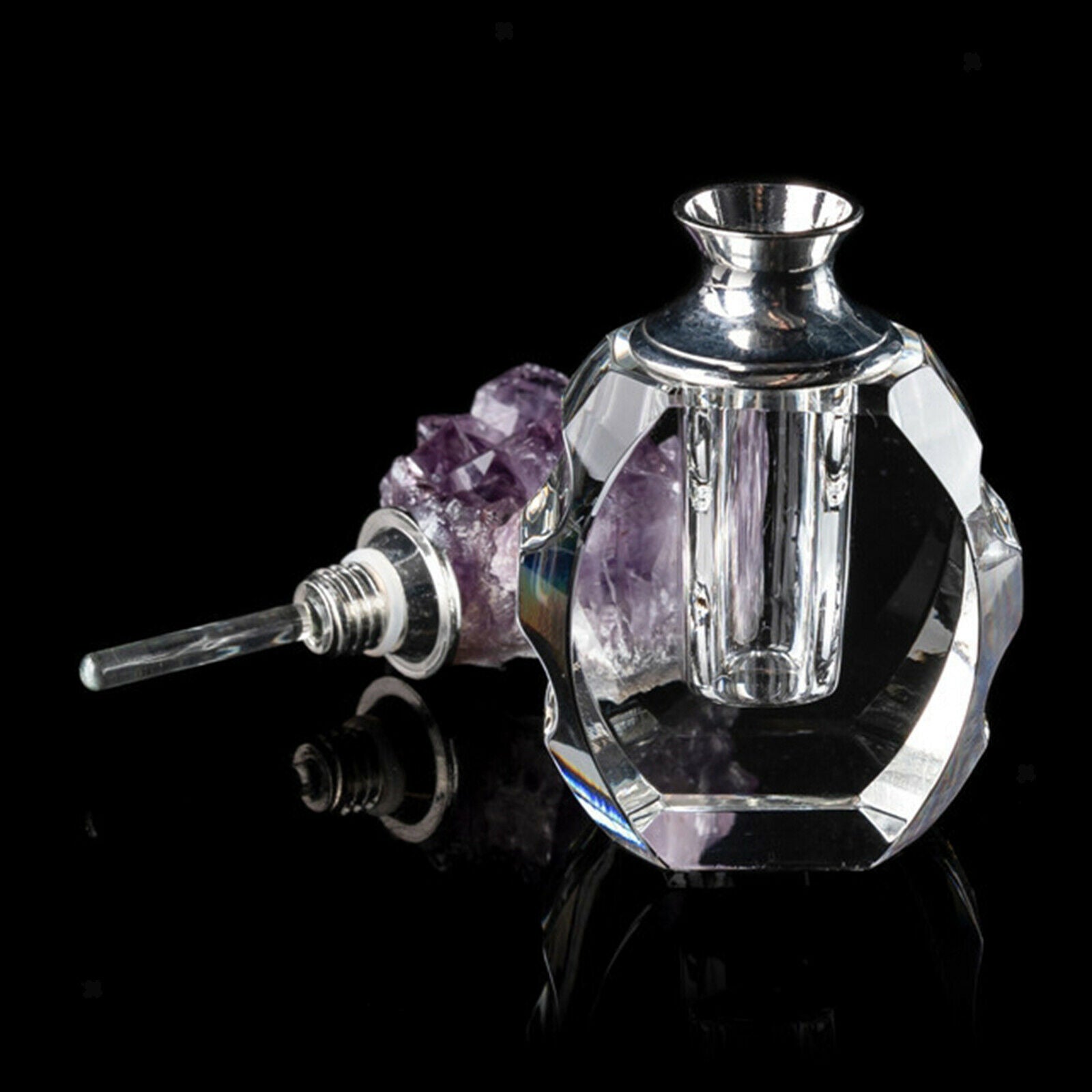 Empty Crystal Perfume Bottle Refillable Glass Bottle Fragrance Container Scent