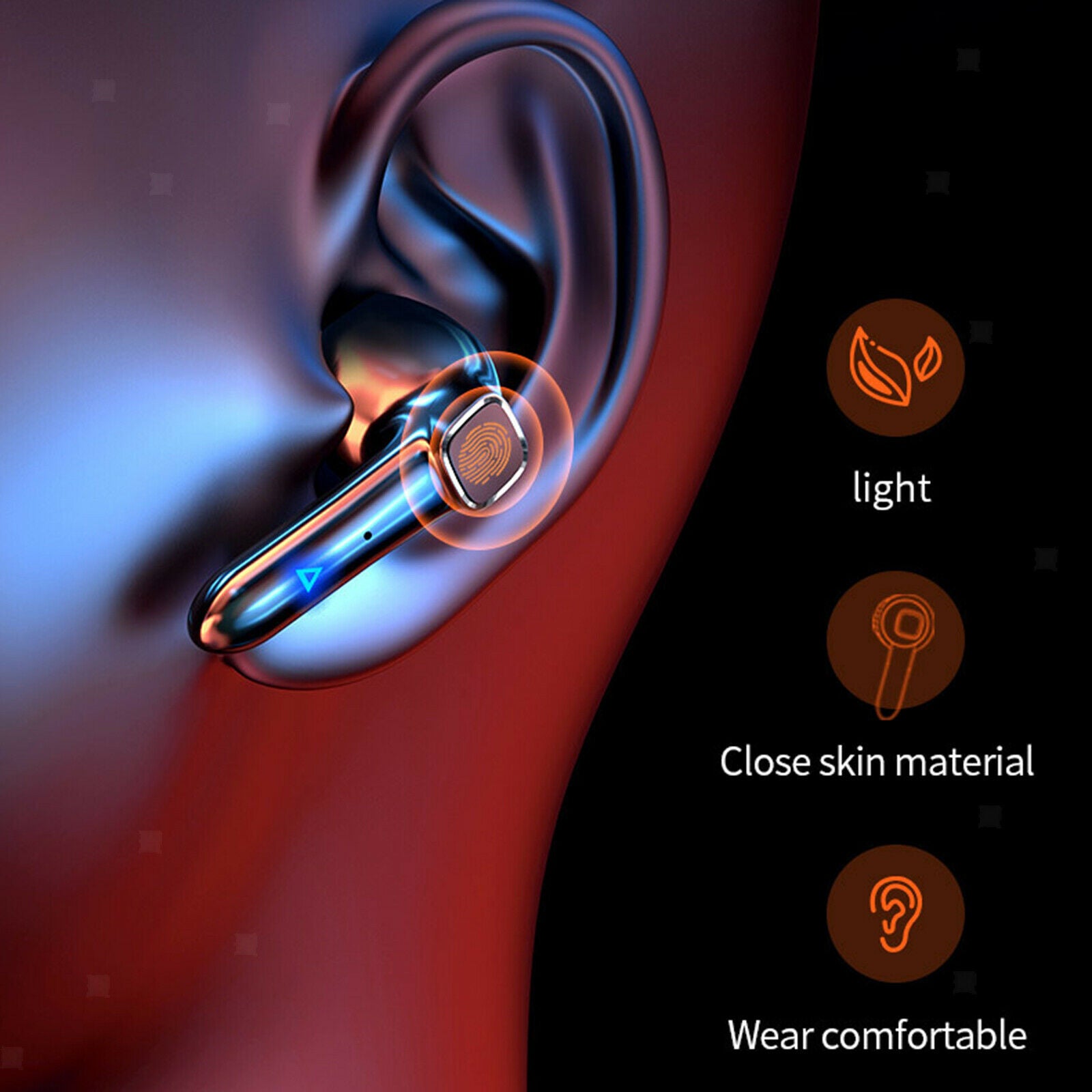 Wireless Bluetooth Earphones Stereo Game Earbuds In Ear Smart Touch Headset