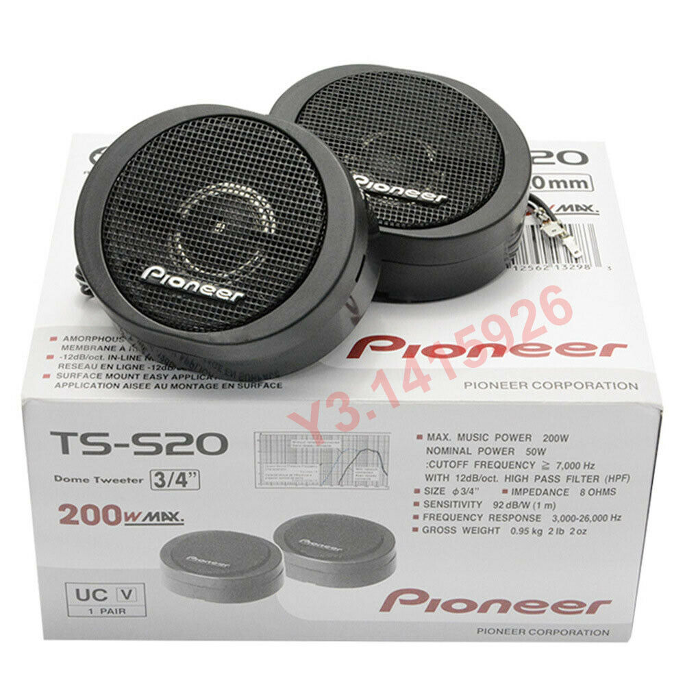 TS-S20 200W Pioneer High Power Car Loud 3/4'' Dome Tweeter Speaker Systems Black