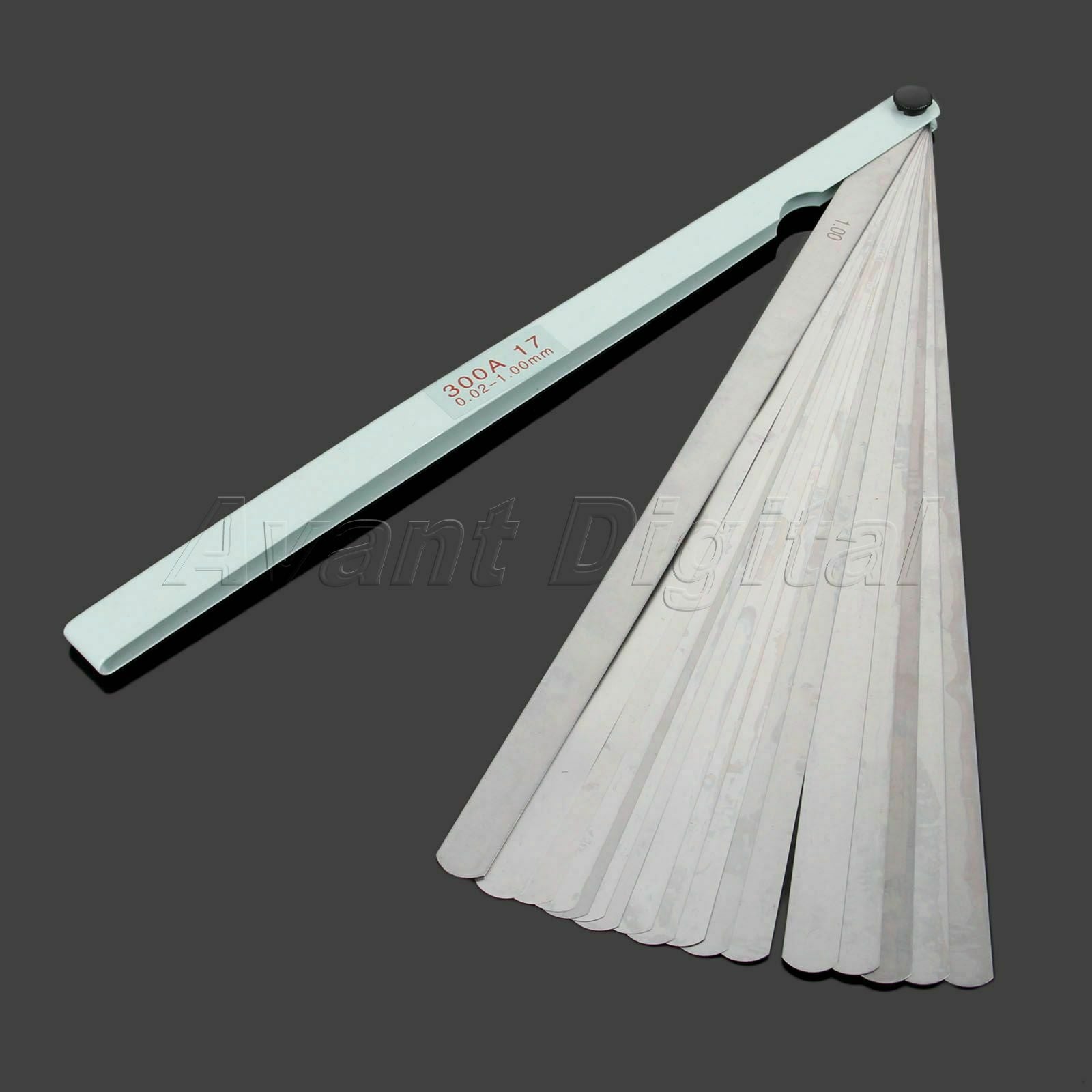 1x 300mm Long Feeler Gauge Carbon Steel 17 Blades Metric Gage Tool For Measuring